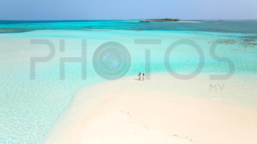 Maldives lagoon from a sandbank